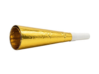 Obraz premium Golden Party Blower Isolated on White