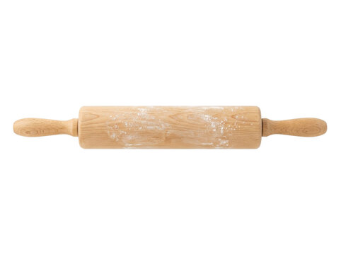 Wooden Rolling Pin With Flour Residue