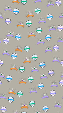 Crowns and shields pattern