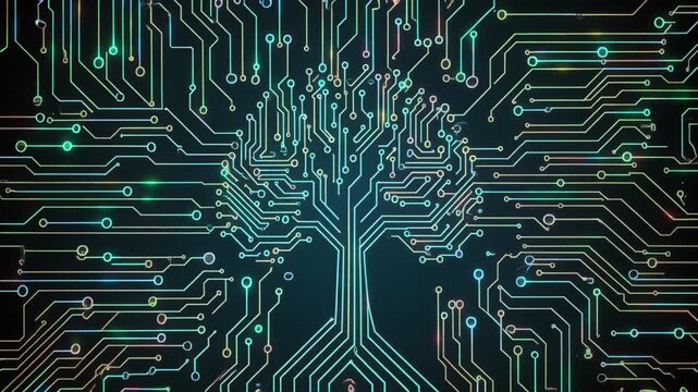 Digital Tree of Life Circuit Board - Abstract Technology and Innovation Concept