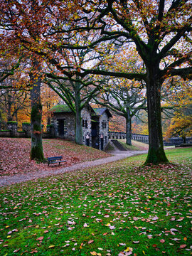 Saalburg Roman fort guard post in autumn Bad Homburg