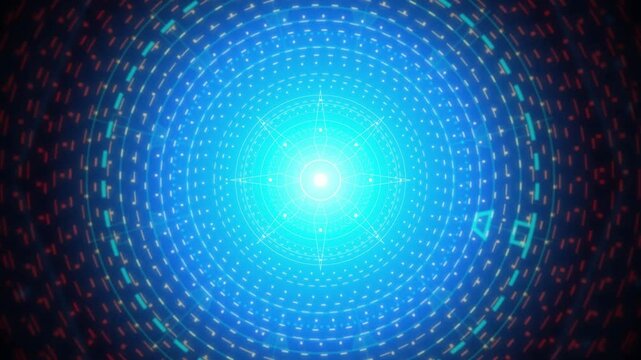 HUD target reticle zooming futuristic tunnel seamless loop motion