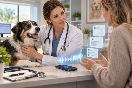 AI Medical Scribe Automating Veterinary Records During Pet Consultation