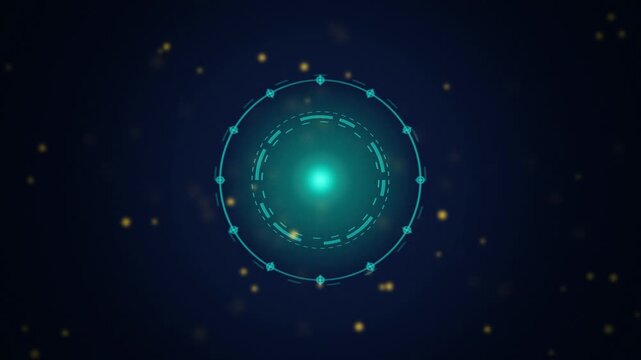 Futuristic HUD interface rotating seamless loop background