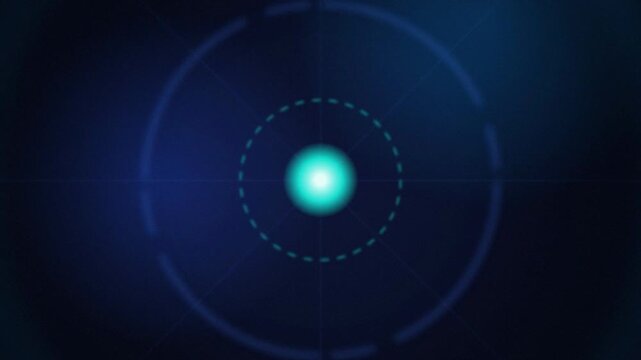 Cyan HUD reticle glowing orb target seamless loop background