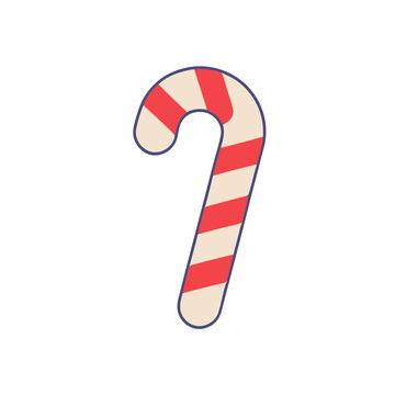 Candy cane with red and white stripes