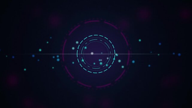 HUD glowing graphic UI circle spinning seamless loop background