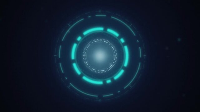 Cyan futuristic HUD target interface seamless loop motion background