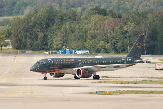JY-REC Royal Jordanian Embraer E190-E2 jet in Zurich in Switzerland 30.8.2026