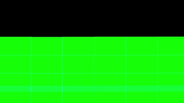 Green Frequency Spectrum Bar Animation on Black Background, Music Equalizer Loop