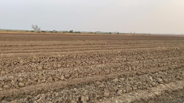 Plowed Soil Texture on Wide Agricultural Land