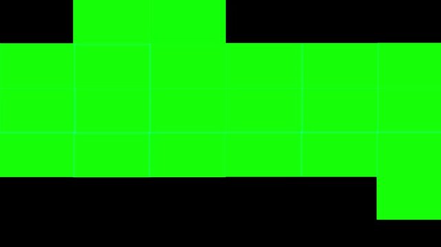 Green Dynamic Sound Bar Animation with Grid Overlay, Audio Equalizer Loop