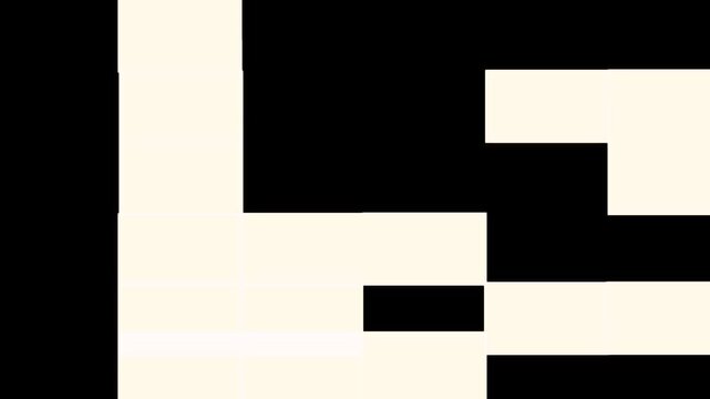 White Digital Pixel Mosaic Glitch Animation on Black Background