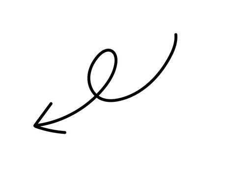 Vector illustration of a curved arrow