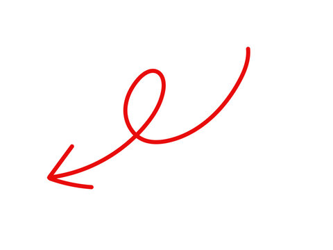 Vector illustration of a curved arrow