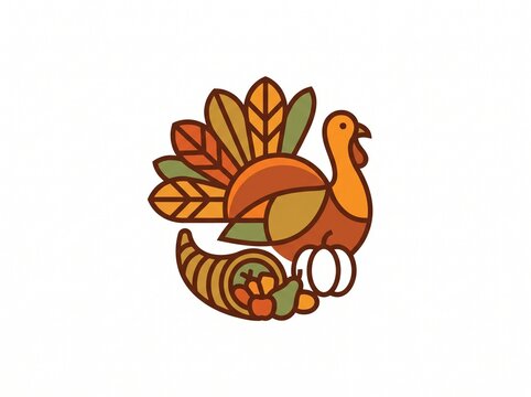 Vector logo minimalist thanksgiving day isolated on white background