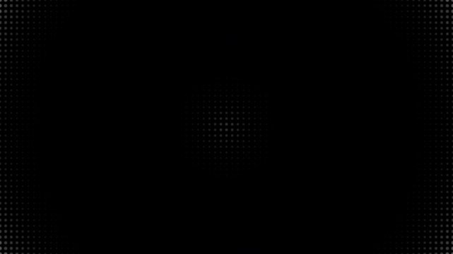 Black and white halftone dot gradient background loop