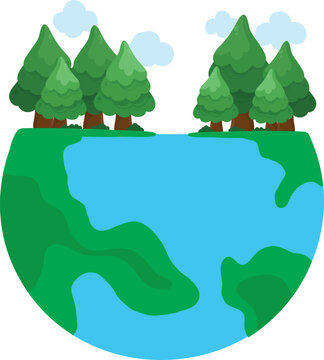 Earth Globe with Forest Trees for Nature Conservation