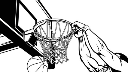 Basketball Player Slam Dunk Illustration © kiki__