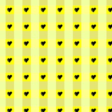 yellow heart seamless pattern