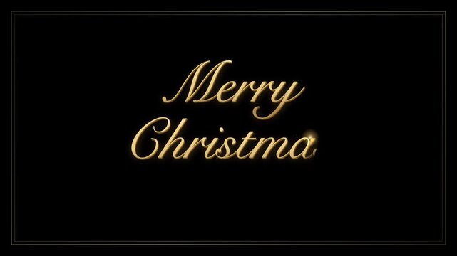 Elegant Golden Merry Christmas Greeting Typography Design on a Dark Background