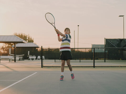 tennis player with racket