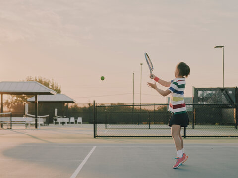 tennis player with racket