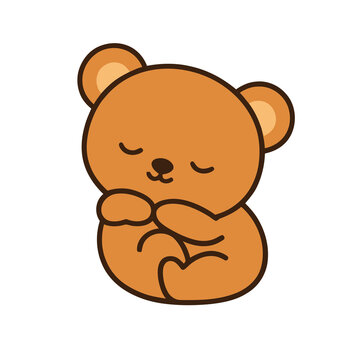 Cute sleeping teddy bear illustration