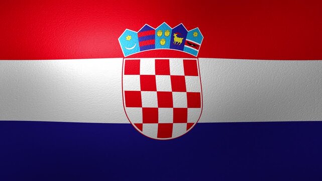 Croatian national flag waving in the wind