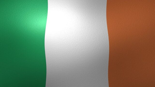 Waving flag of Ireland seamless loop animation