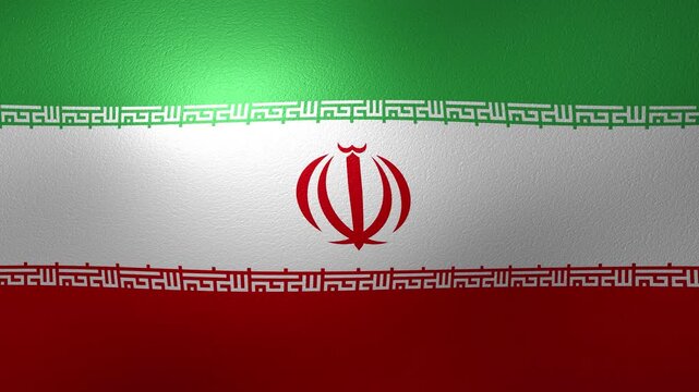 Waving iranian flag with a light effect