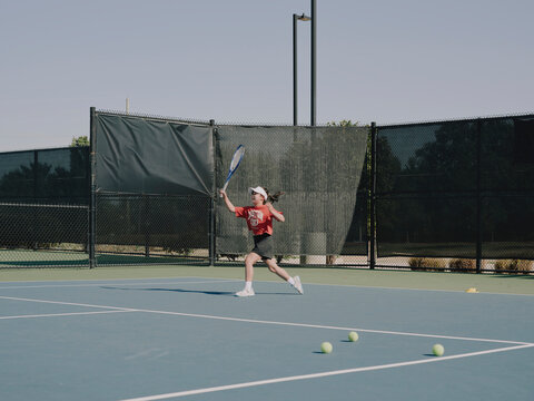 tennis player in action