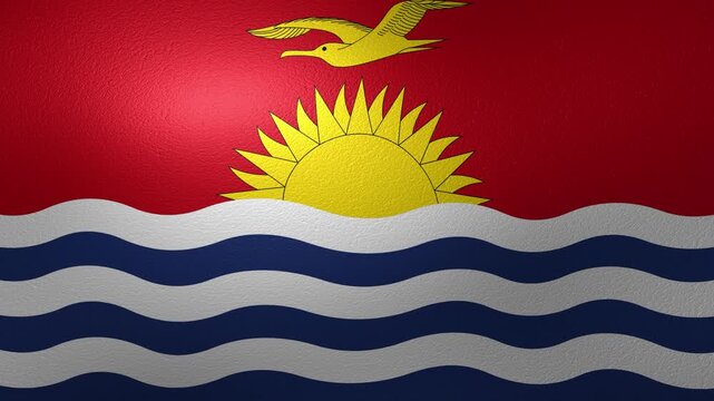 Waving flag of Kiribati national symbol