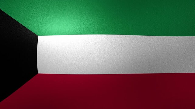Waving national flag of Kuwait animation loop