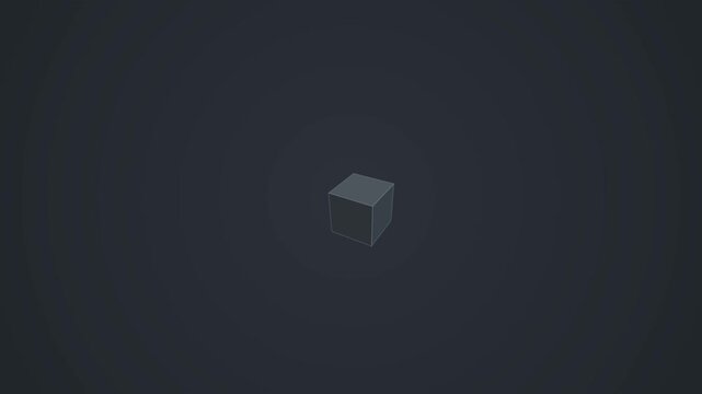 Corporate transparency concept with 3D glowing cube and data flow representing a paradigm shift in modern institutional architecture, synergistic mechanisms, and fluid capital flow in dark background