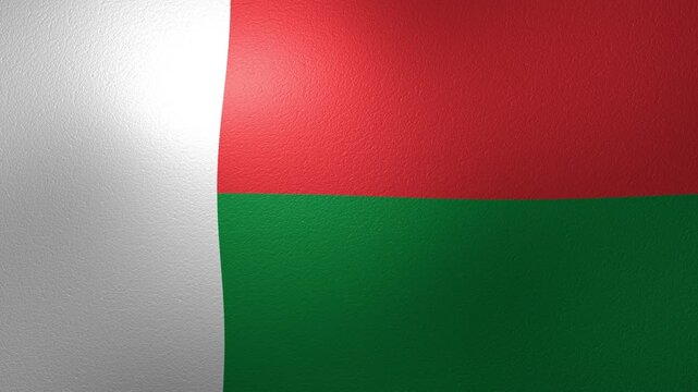 Waving flag of Madagascar in slow motion