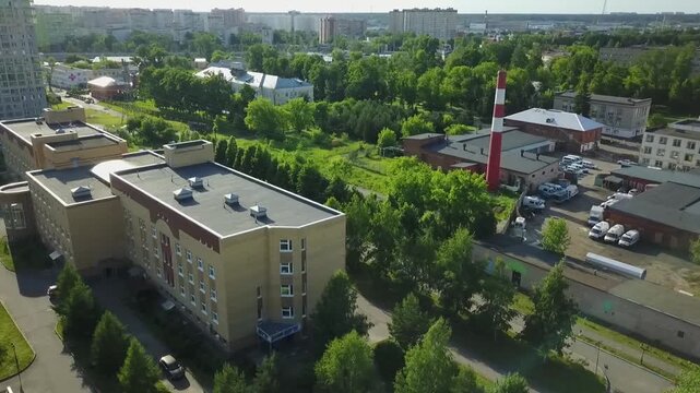 Drone pulls back over Mytishchi hospital wing
