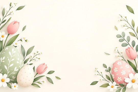 pastel easter garden card frame, easter card frame, easter border, pastel easter, spring garden, floral frame, flower border, easter eggs, decorated eggs, spring flowers, pastel flowers, easter celebr