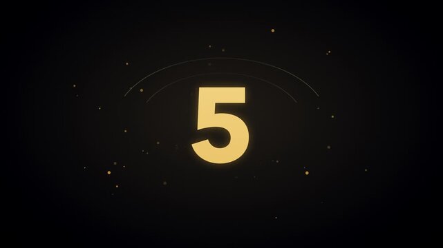 深い夜色と金色の星屑で10から0を刻む祝祭開始カウントダウン祝典アニメーション背景