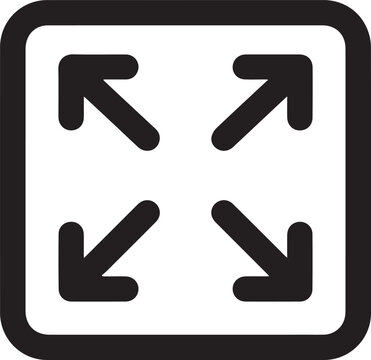 Expand or fullscreen interface icon vector isolated on transparent background for responsive web and mobile design