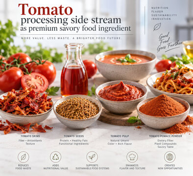 Tomato Processing Byproducts as Sustainable Functional Food Ingredients