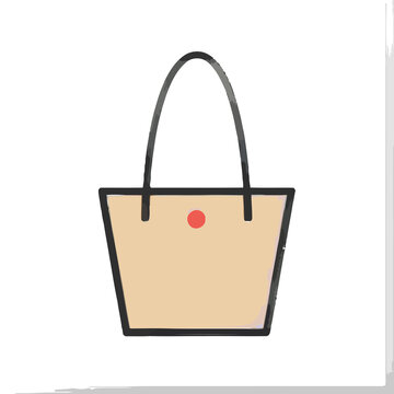 Tote bag with red dot isolated on transparent background