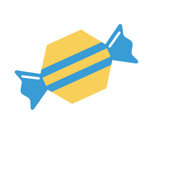 Yellow and blue striped candy wrapper