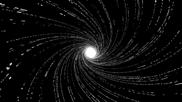 Abstract Monochrome Data Tunnel Vortex