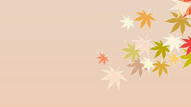 Floating Autumn Maple Leaves Minimalist Graphic 4K