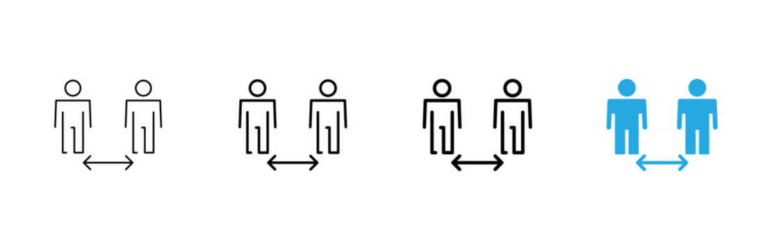 Social distance icon vector. social distancing sign and symbol. self quarantine sign