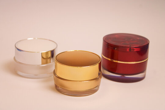 Cosmetic Cream Jars Set For Beauty Product Mockup