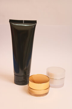 Cosmetic Skincare Containers Set For Mockup Branding