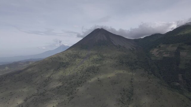 View of the volcano pacaya guatemala, drone perspective.