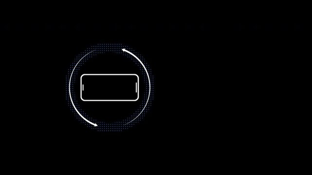A high quality 4K motion graphic of a smartphone screen rotating smoothly to show landscape and portrait modes for user interface design